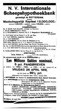 C. Maas Geesteranus, commisaris bij de N.V. Internationale Scheepshypotheek (1918)